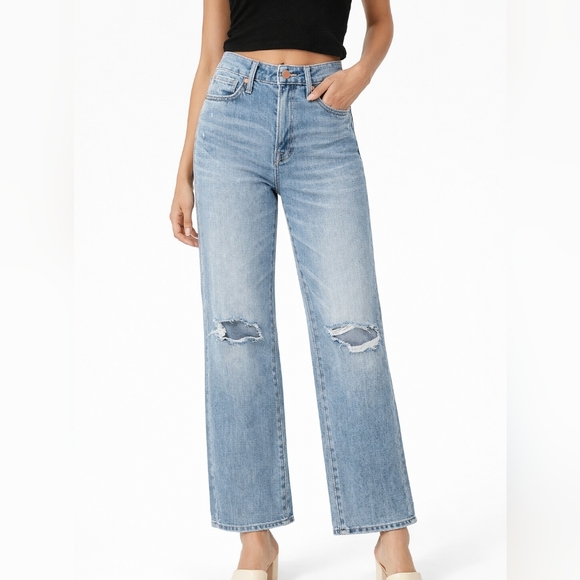 Articles Of Society Denim - Articles of Society Wide Leg Jeans Size 26 High Rise Light Wash Denim Streetwear